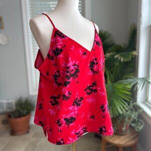 A New Day Red & Pink Floral Swing Cami Size XL
